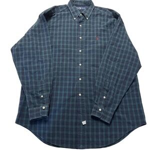 Polo Ralph Lauren Green/Blue Men’s L Plaid Cotton Long Sleeve Button Down Shirt